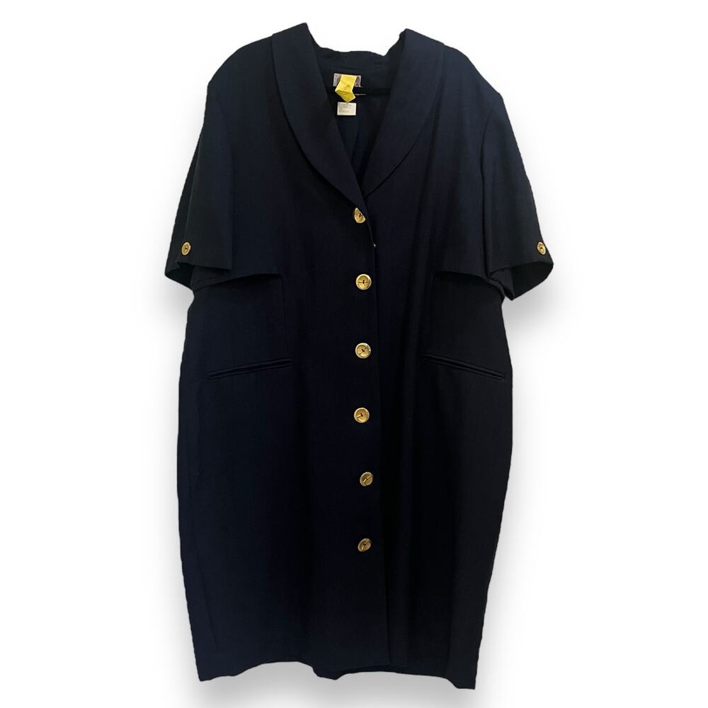 Vintage 80s Classics by Leslie Fay Woman button front dress Size 22W